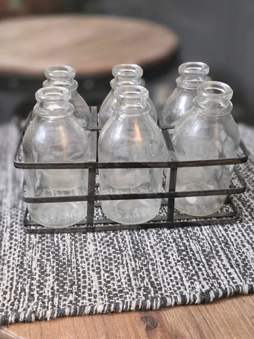Six-Bottle Vases - Glass Rack Decor